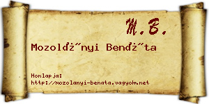 Mozolányi Benáta névjegykártya